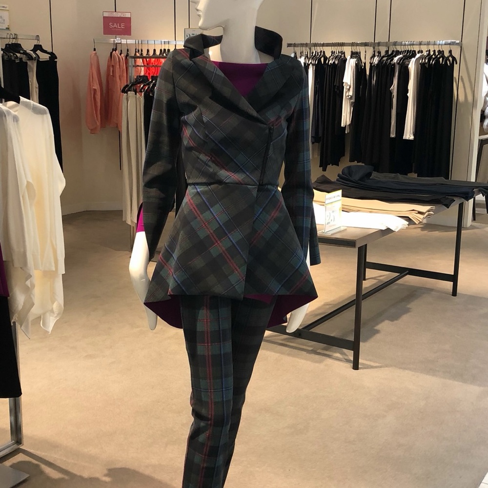 Chiara Boni Plaid Straight Leg Pants & Jumpsuit